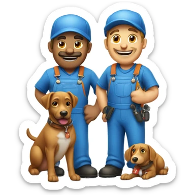 plumber and dog plumber blue sticker