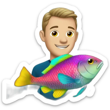 Jonathan Toews as rainbow fish inside an aquarium sticker