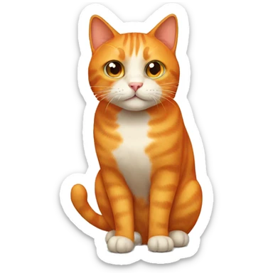 orange cat  sticker