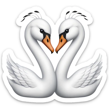 Real Two swan kissing emoji sticker
