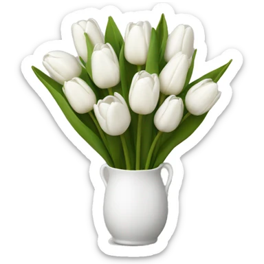 white tulip bouquet  sticker