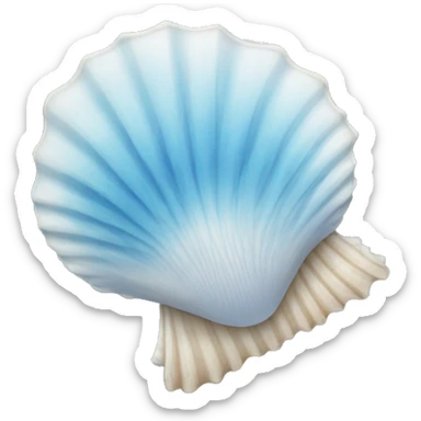  one blue and white scallop seashell sticker