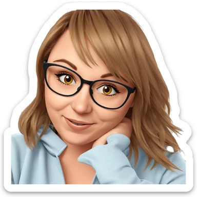 smiling girl in glasses sticker