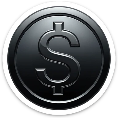 $ dollar black symbol sticker