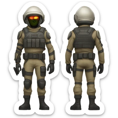 Martian mercenary, direct front and back sticker