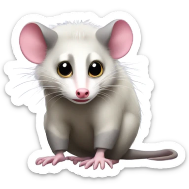 Opossum looking annoyed wearing crocs sticker