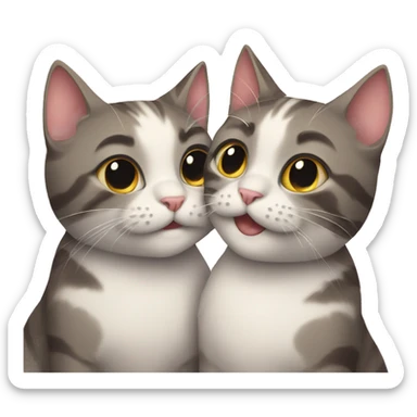 Two cats are loving each other sticker