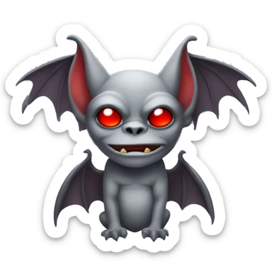 Gargoyle with red eyes and bat wings sticker