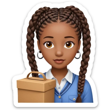 Black girl. Preppy &pretty. Sassy box braids  sticker