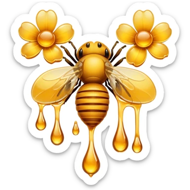 Flowers made out of honey sticker