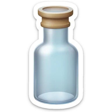 glass experiment vial, transparent, with no materials in sticker