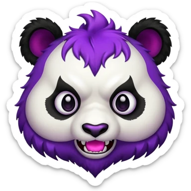 Panda purple demon emoji  sticker