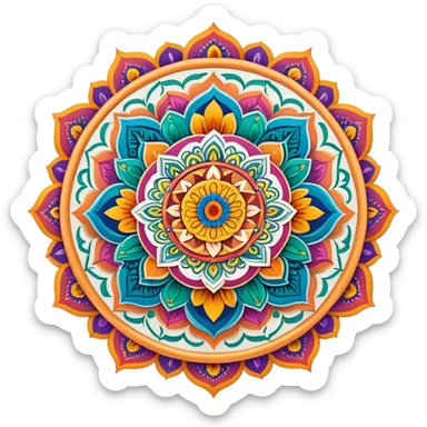 Intricate Indian mandala pattern sticker