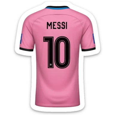 create an emoji of a pink football shirt that has MESSI 10 written on the back of it - the writing should be black sticker