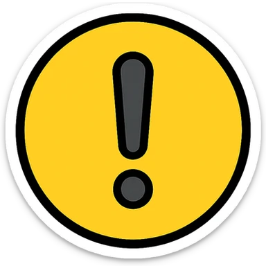 warning icon with exclamation mark inside a modern and simple circle, color outline style sticker