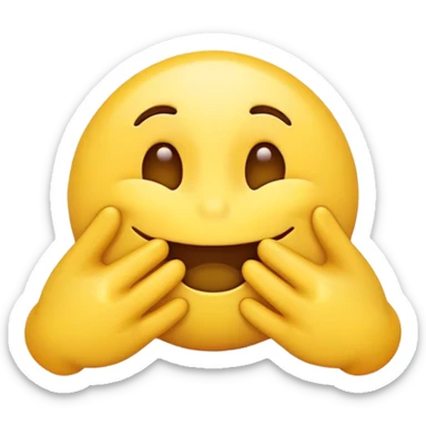 yellow emoji choking itself with his hands sticker