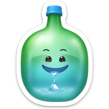 Bouteille d'eau à l'envers sticker