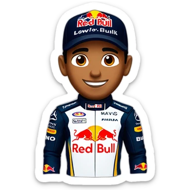 Lewis Hamilton in red bull uniform sticker