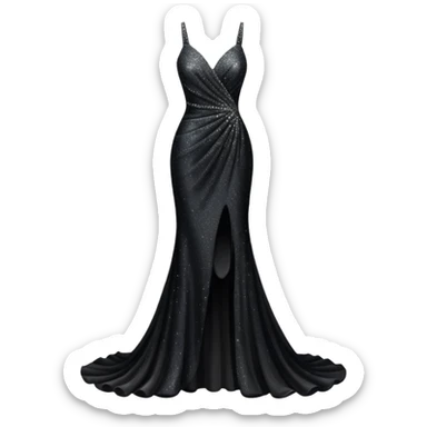 black glittery prom dress sticker