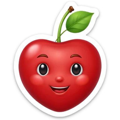 cute cherry with face sticker