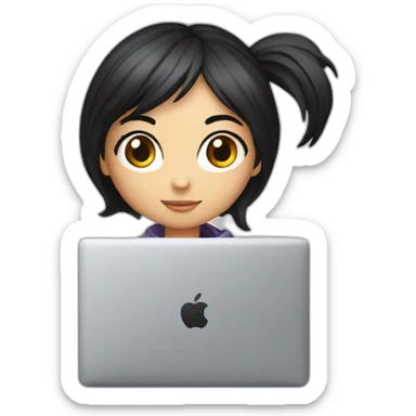 nico-robin-with-a-macbook sticker