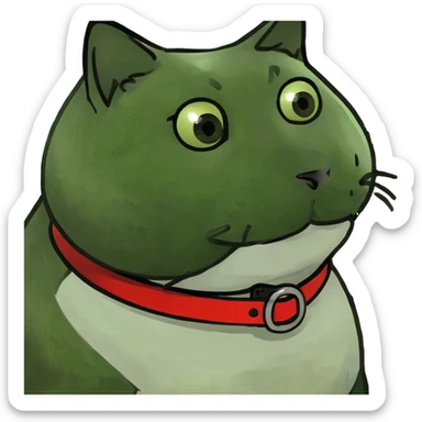 Very fat black and white cat  sticker