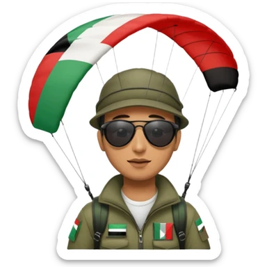 a palestinian flag paraglider, respect scrupulously the correct shapes and colours of the palestinian flag, try again sticker