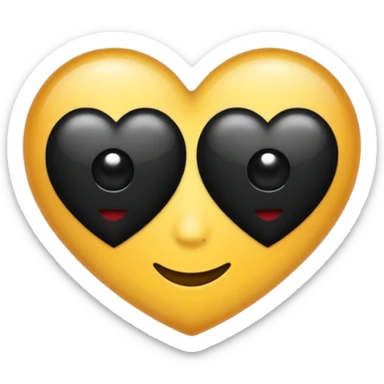 Heart eye emoji with black hearts  sticker