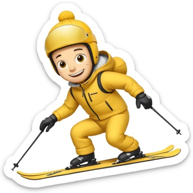 simpson doing skii sticker