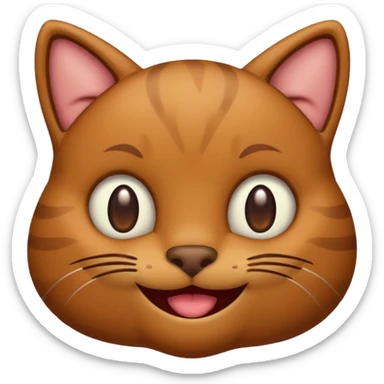 A cat emoji with poop on it smiling sticker