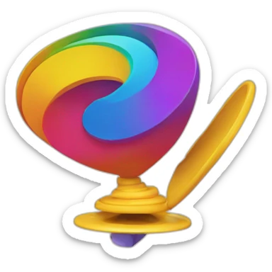 creates a spinning top-shaped logo with a big L in the middle  sticker