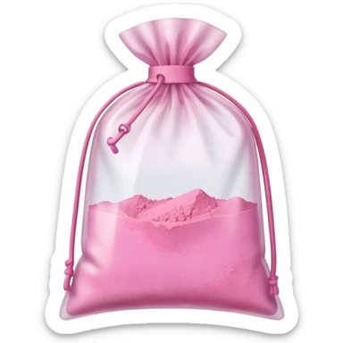 Clear bag with pink powder sticker
