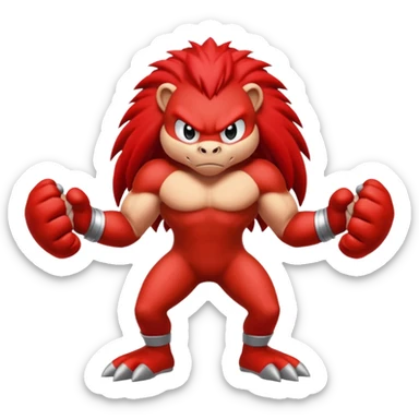 Sonic the hedgehogs friend knuckles a red animal  sticker