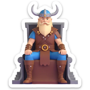 Viking warrior sitting on a throne sticker