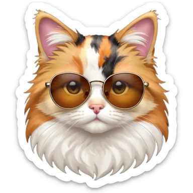 cat wearing sunglasses, simple and expressive sticker