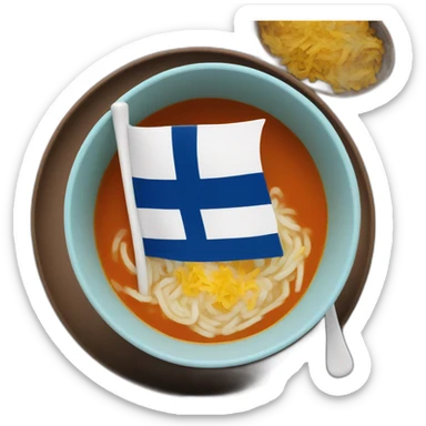 Flag of finland in a bowl of soupe sticker