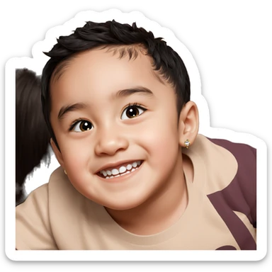black haired boy with earrings sticker