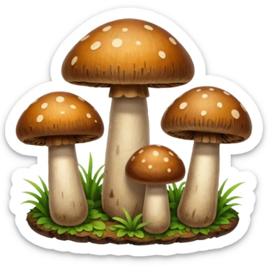 brown mushrooms sticker