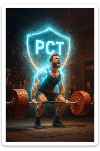 Powerlifter in gara che fa record grazie alla sua "PCT" sticker