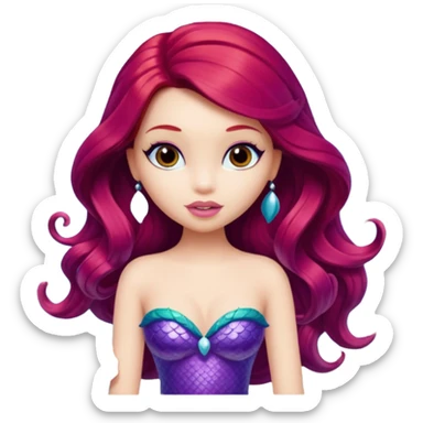 Ariel the mermaid made into a bratz doll sticker