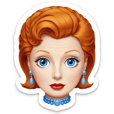 Lucille Ball with blue eyes sticker
