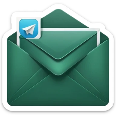 dark green telegram icon envelope without background sticker