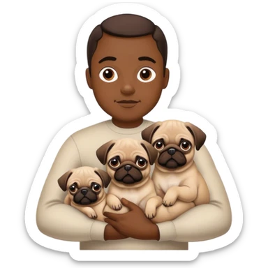 Black man holding pugs  sticker
