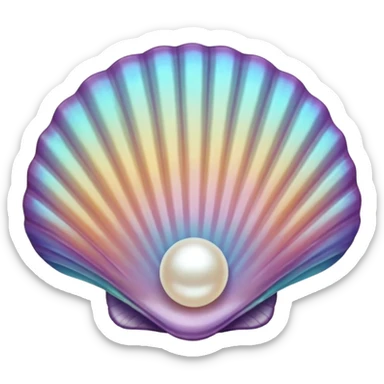 Seashell with pearl sticker