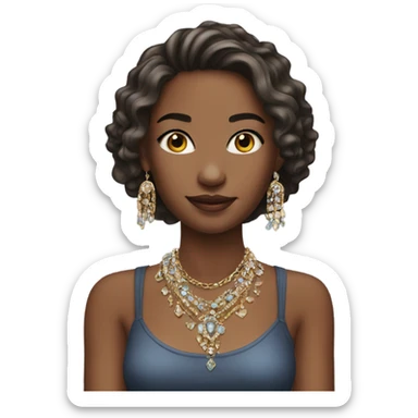 Pretty realistic girl with jewelry  sticker