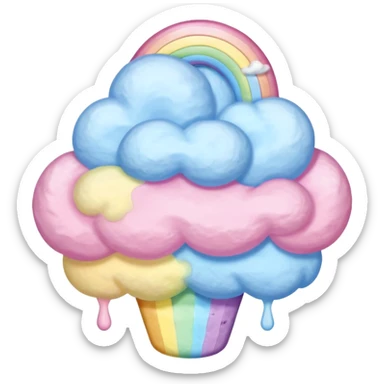 Cotton Candy, Rainbow Cotton Candy – mixed pastel layers of pink, yellow, and blue. sticker