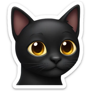 Black cat with poop on his head sticker