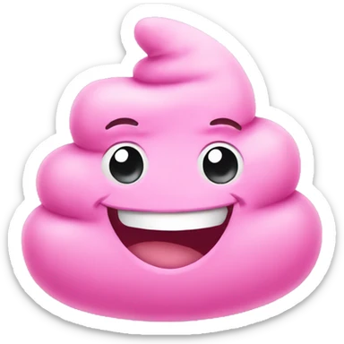 pink smiling poop sticker