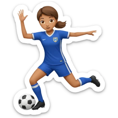 female soccer mentor demonstrating a move sticker
