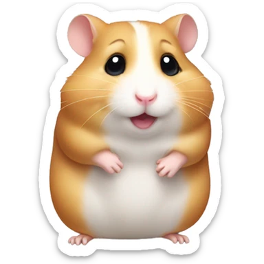 hamster that does the shy pose  sticker